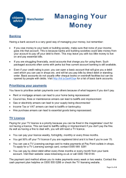 Managing Your Money - Citizens Advice Manchester
