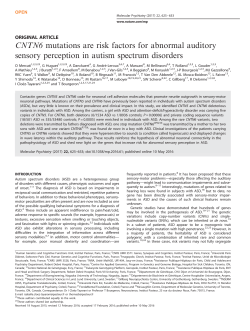 CNTN6 mutations are risk factors for abnormal auditory
