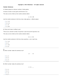 Number Sentences