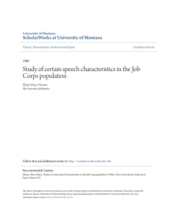 Study of certain speech characteristics in the Job Corps population