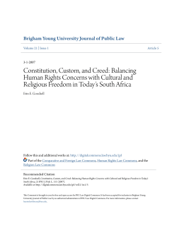 Constitution, Custom, and Creed: Balancing Human Rights