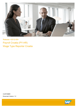 Payroll Croatia (PY-HR) Wage Type Reporter Croatia