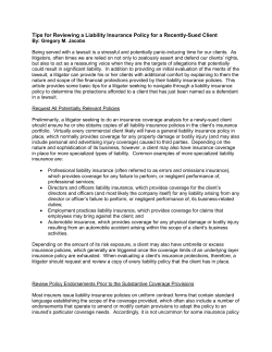 Tips for Reviewing a Liability Insurance Policy for a Recently