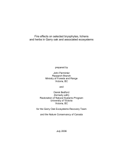 Fire effects on selected bryophytes, lichens and herbs in Garry oak