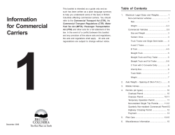 Information for Commercial Carriers - Ministry of Transportation and