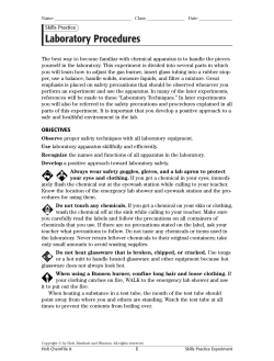 Laboratory Procedures