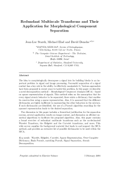 Redundant Multiscale Transforms and Their - Jean