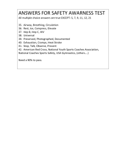 ANSWERS FOR SAFETY AWARNESS TEST