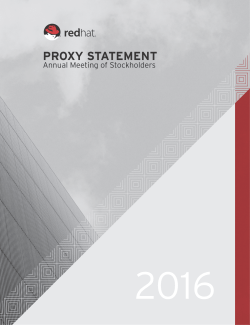proxy statement - Red Hat Investor Relations