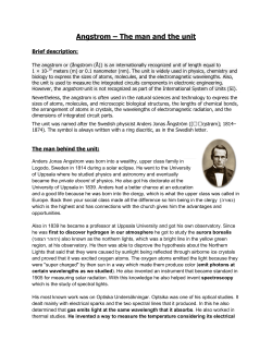 Angstrom &ndash; The man and the unit