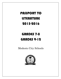 Passport to Literature 2015-16