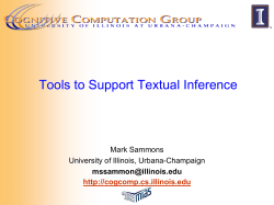 Tools to Support Textual Inference
