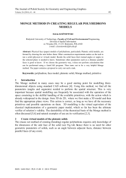 monge method in creating regular polyhedrons models