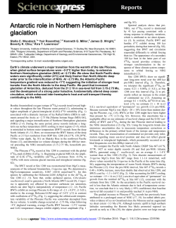Antarctic role in Northern Hemisphere glaciation