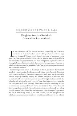 Edward F. Palm / The Quiet American Revisited: Orientalism