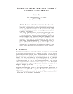 Symbolic Methods to Enhance the Precision of Numerical Abstract