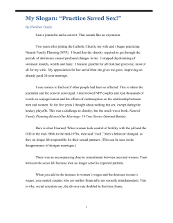 Practice Saved Sex! - United States Conference of Catholic Bishops