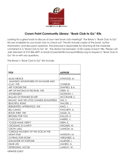 Printable Book Club To Go List - Crown Point Community Library
