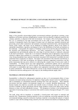 THE ROLE OF POLICY IN CREATING A