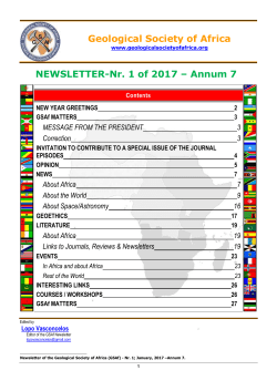 Geological Society of Africa Newsletter#012017