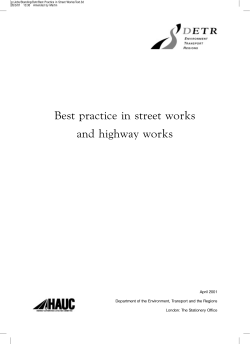 Best practice in street works and highway works