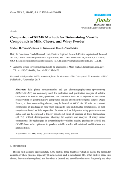 Comparison of SPME Methods for Determining Volatile Compounds