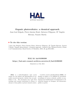 Organic photovoltaics: a chemical approach - HAL