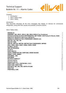 Technical Support Bulletin Nr. 11 &ndash; Alarms Codes