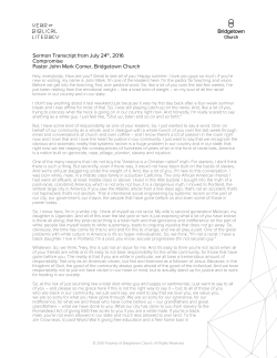 Sermon Transcript from July 24th, 2016 Compromise Pastor John