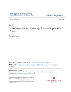 Lost Constitutional Moorings: Recovering the War Power