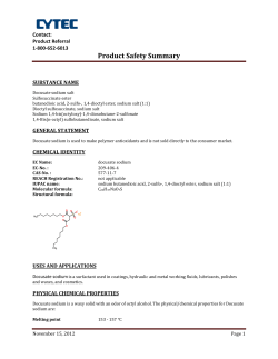 Product Safety Summary