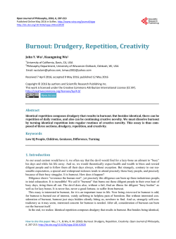 Burnout: Drudgery, Repetition, Creativity