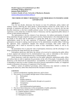 The Forms of Direct Democracy and their role in ensuring Good