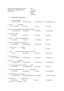 Angol nyelvi tesztmegold&oacute; verseny 2012
