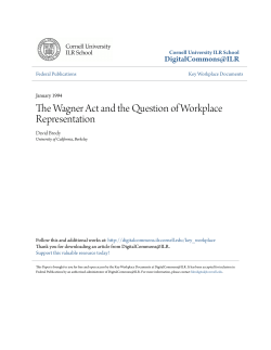 The Wagner Act and the Question of Workplace Representation