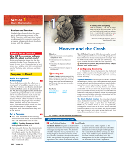 Hoover and the Crash - HASTworldhistory9thgrade