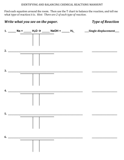 Balancing Reactions