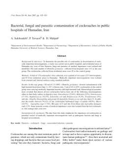 Bacterial, fungal and parasitic contamination of cockroaches in