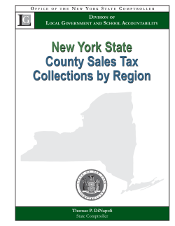 New York State County Sales Tax Collections by Region