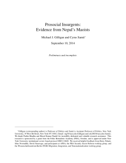 Prosocial Insurgents - Global Politics Seminar > Home