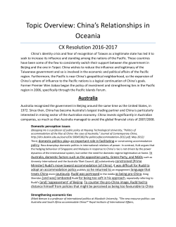 China`s Relationships in Oceania