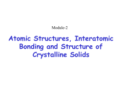 Atomic Structure,Interatomic Bonding and structure of