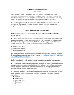 ENGL000: Pre-College English Study Guides