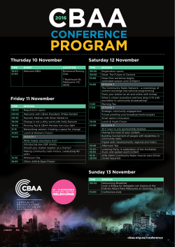 Thursday 10 November Friday 11 November Saturday 12 November