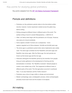 Periods and definitions Art making Key points for
