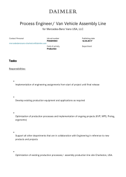 Process Engineer/ Van Vehicle Assembly Line