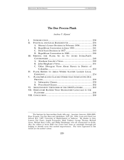 The Due Process Plank - eRepository @ Seton Hall