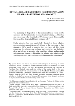 revivalism and radicalism in southeast asian islam: a