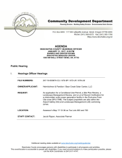 Agenda Packet - Deschutes County, OR