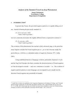 Analysis of the Standard French ne